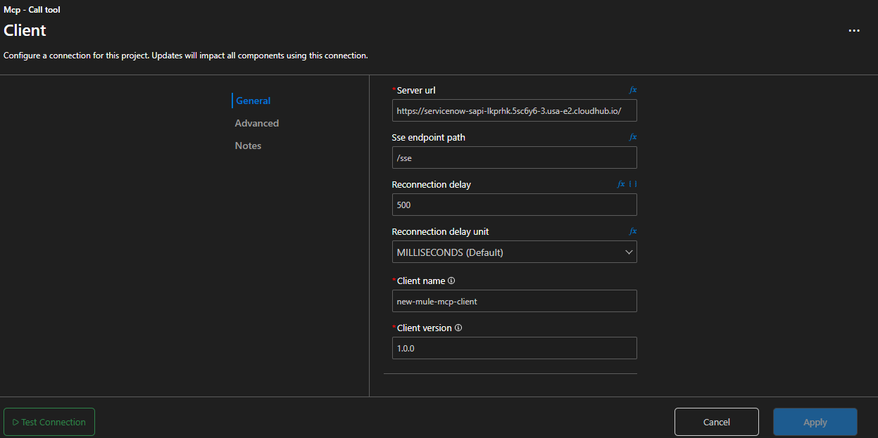 MCP Client Global Configuration with full Server URI