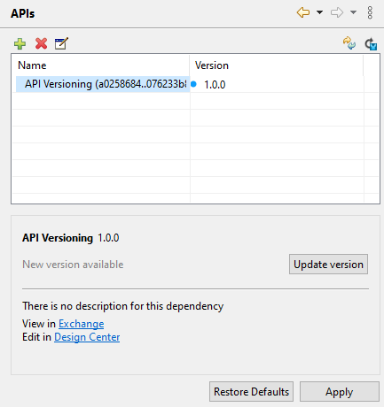 API dependencies